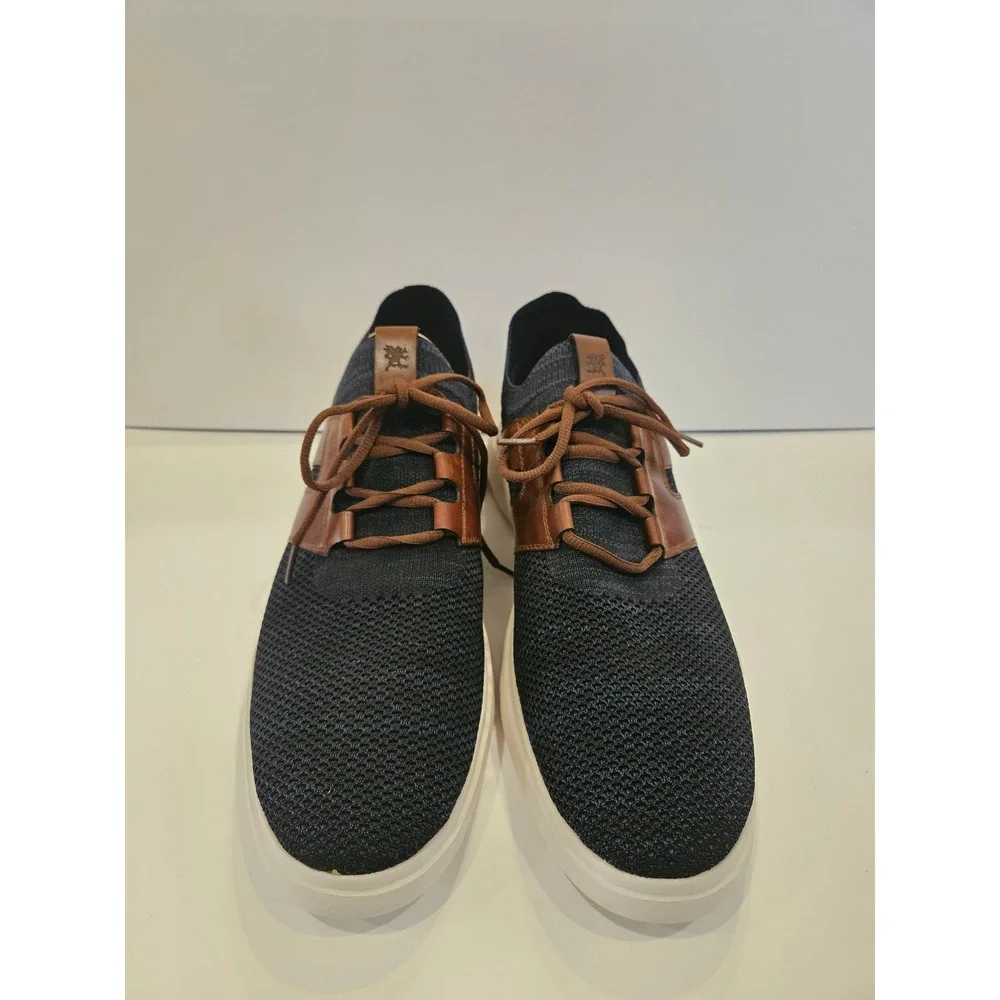 Stacy Adams Mens 25435-470 Navy‎ Knit Leather Hybrid Sneakers Size 13M